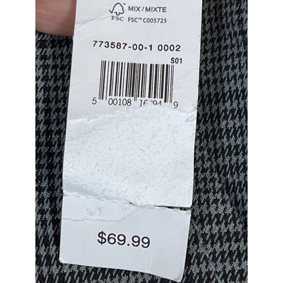 Gap Plaid Pull On Pant M Gray Wide Leg Check Academia Preppy Classic Chic Boho - Picture 11 of 11